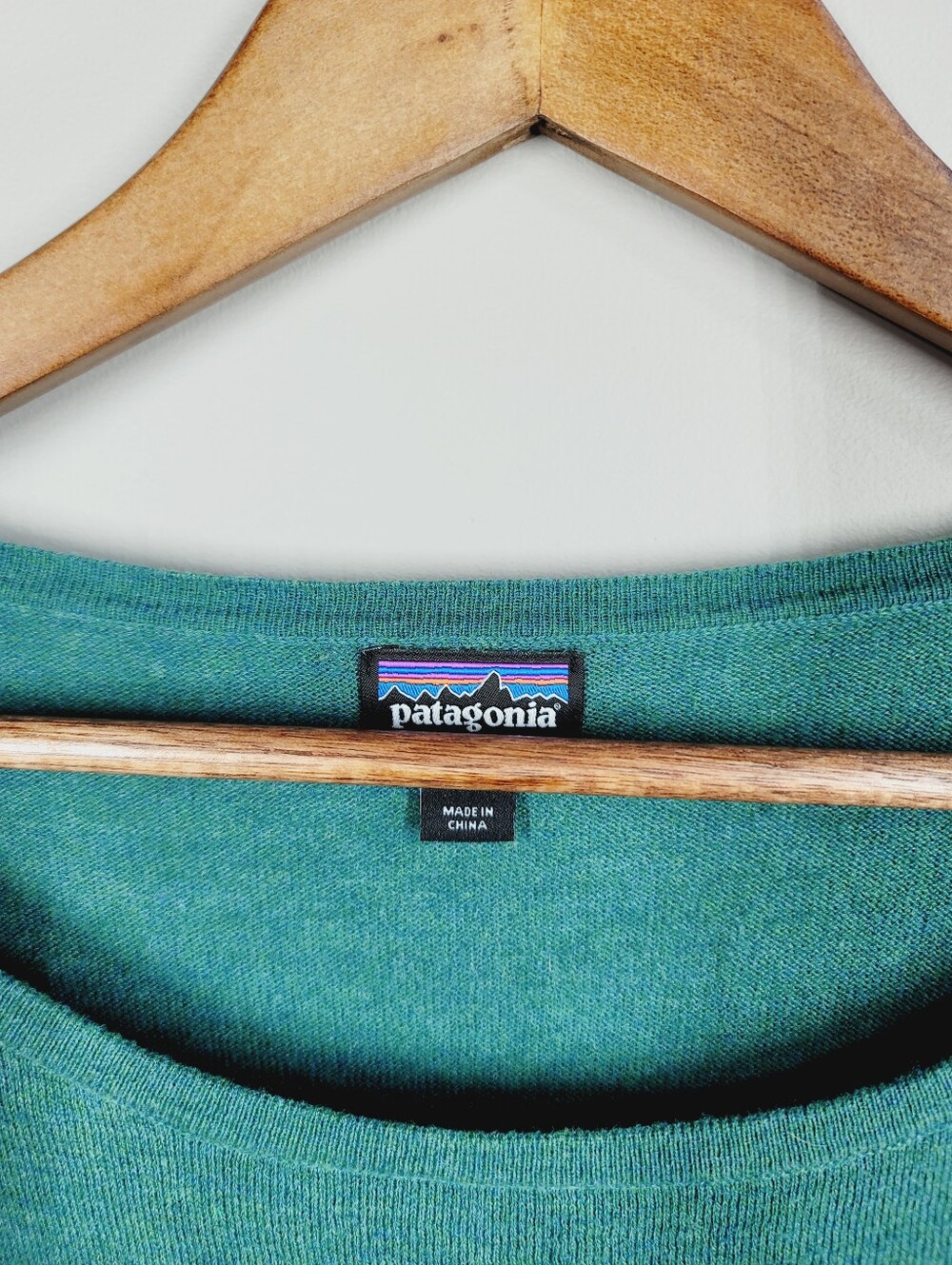 Patagonia Glorya Green Heathered Crewneck Sweater, Size M - Picture 3 of 5